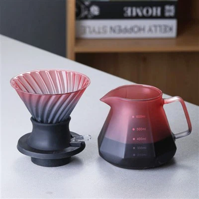 Gwneuthurwr coffi gwydr arllwys â llaw